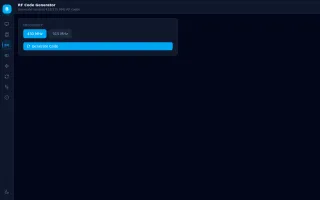RF Code Generator page