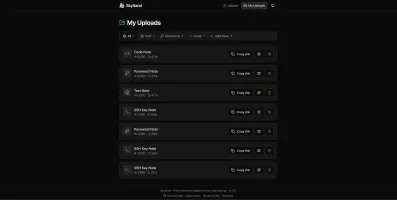 My Links dashboard showing shared items
