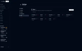 Tag management interface