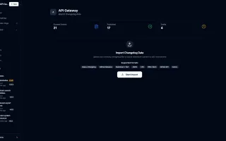 Changelog import functionality
