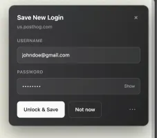 Save a new login entry