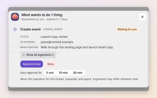 Approval dialog where user approves agent's calendar booking