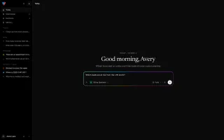 The Trenova Desk: Today view (dark mode)
