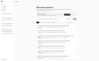 The Trenova Desk: Memory/knowledge base (light mode)