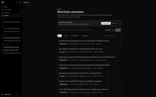 The Trenova Desk: Memory/knowledge base (dark mode)