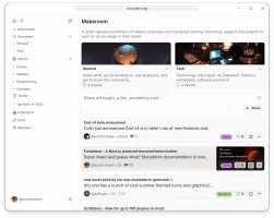 Populated Storyden community with category covers and discussions