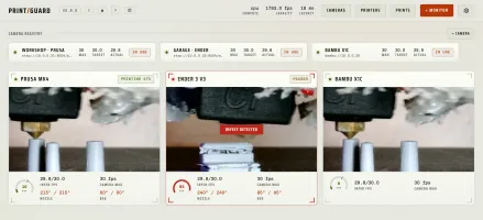 PrintGuard dashboard in light theme