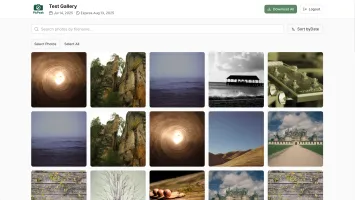 PicPeak Gallery Preview showing client-facing photo gallery