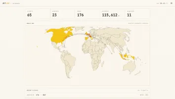 Jetlog homepage showing flight dashboard