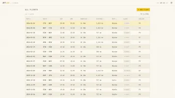 All flights view with list and map