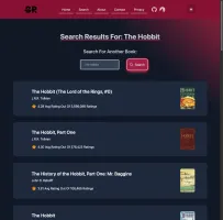 Search page in dark mode