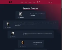 Quotes page in dark mode