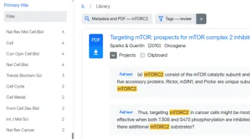 Faceted full-text search interface in light mode