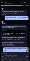 Hermes-Relay chat running on Android
