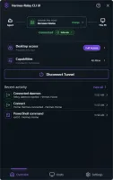 Hermes-Relay CLI UI tray popup overview