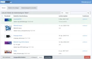 Media pool file management interface