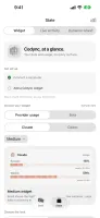 iOS Home Screen widget showing bot status and usage