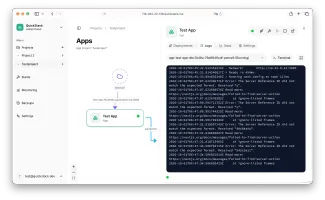 App drawer live logs view