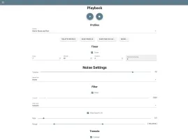 Main Noisedash interface showing noise generation controls