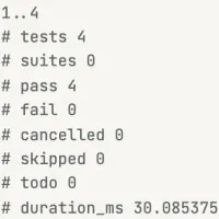 Step detail showing test command output