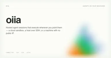 Open Graph image showing the oiia landing page
