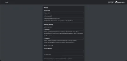 Profile settings