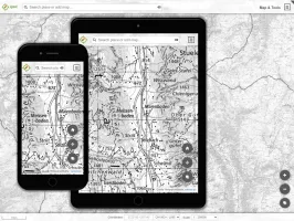Responsive QWC web map interface on desktop and mobile