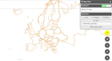 Map filter interface