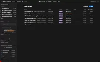 Sidebar showing Recent list, project folders grouped by directory, Discovered section with provider switcher