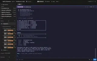 Terminal pane with live output scrolled back through history and a selection dragged across it