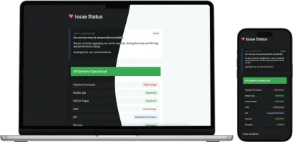 Demo status page showing components and incidents