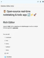 Rich text editor with formatting toolbar