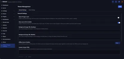 Customizable Themes settings