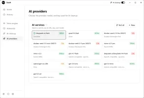 AI providers grid with measured response times