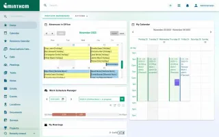 Calendar with meetings and schedule