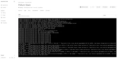 Logs view for a single service