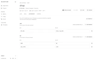Environment variables per service