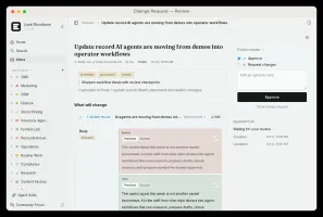 Agent-proposed field diff in Change Request