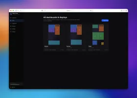 Views page showing layout thumbnails for Kitchen, Preview, and Tablet displays