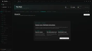 Blueprints page showing declarative fleet templates with drift detection