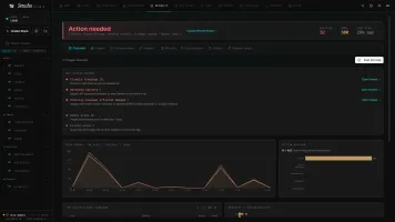Security overview with Trivy vulnerability scanning results and scan history