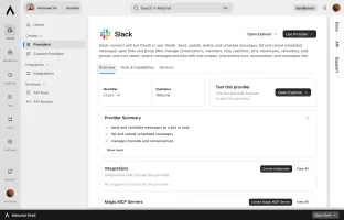 Metorial dashboard showing connected agents and tool activity