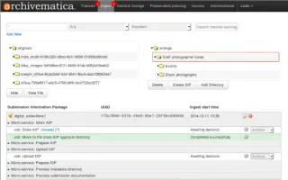 Archivematica dashboard screenshot 1