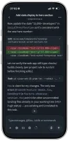 Mobile app chat view with a coding agent