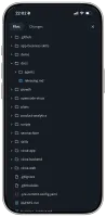 Mobile app browsing the repository file tree