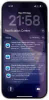 Mobile app lock-screen push notifications when an agent needs input