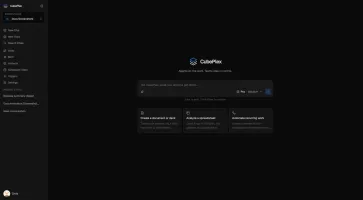 CubePlex conversation with the model selector and attachment control