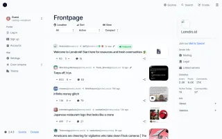 Photon front page, compact layout (light)