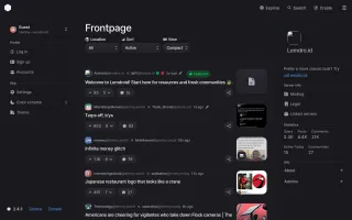 Photon front page, compact layout (dark)