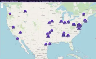 Global MeshSense map showing shared network data
